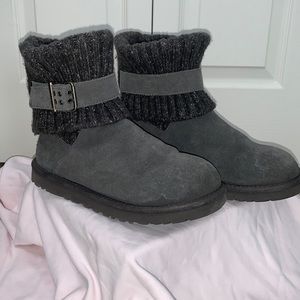 Ugg Cambridge Chestnut Sherpa Fleece Knit Buckle Boots